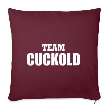 Team cuckold - Housse de coussin décorative 45 x 45 cm - bordeaux - Devant