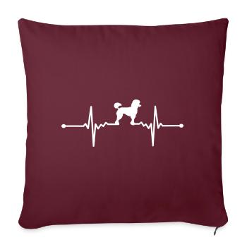 Caniche - Caniche - Housse de coussin décorative 45 x 45 cm - bordeaux - Devant