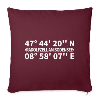 Radolfzell am Bodensee Koordinaten - Sofakissenbezug 45 x 45 cm - Burgunderrot - Vorne