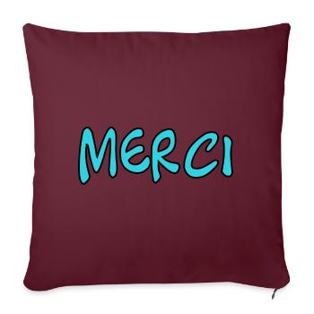 MERCI. MAÎTRESSE. MAÎTRE. MERCI MAÎTRESSE. MAITRE - Housse de coussin décorative 45 x 45 cm - bordeaux - Devant