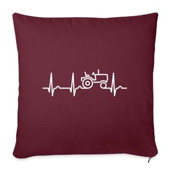 Herzkurve - Puls Traktor Bauer Landwirt Bauer - Housse de coussin décorative 45 x 45 cm - bordeaux - Devant