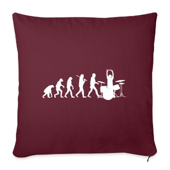 EVOLUTION - Drummer - Schlagzeug - Sofakissenbezug 45 x 45 cm - Burgunderrot - Vorne