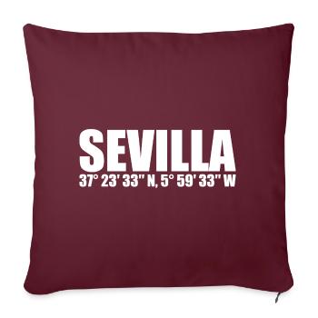 Sevilla Koordinaten - Sofakissenbezug 45 x 45 cm - Burgunderrot - Vorne