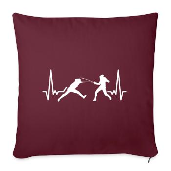 Heartbeat Lustiger Fecht-Sportkampf für einen - Sofakissenbezug 45 x 45 cm - Burgunderrot - Vorne
