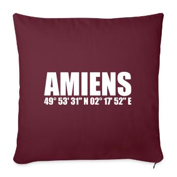 Amiens Koordinaten - Sofakissenbezug 45 x 45 cm - Burgunderrot - Vorne