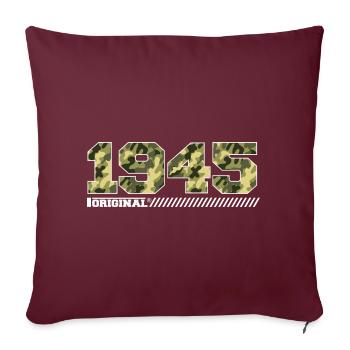 Cadeau d’anniversaire 1945 Vintage 1945 Armée - Housse de coussin décorative 45 x 45 cm - bordeaux - Devant