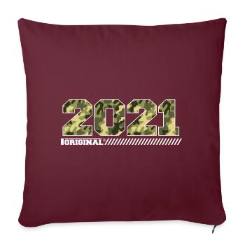 2021 Jubiläumsgeschenk Jahrgang 2021 Armee - Sofakissenbezug 45 x 45 cm - Burgunderrot - Vorne