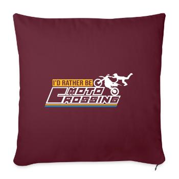 Id plutôt être traversée en moto - Housse de coussin décorative 45 x 45 cm - bordeaux - Devant