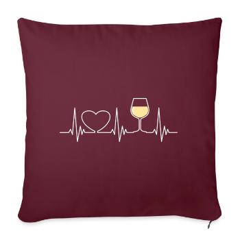 Weinglas Heartbeat Weißwein Herzschlag Weißweinfan - Sofakissenbezug 45 x 45 cm - Burgunderrot - Vorne