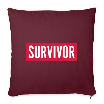 Survivor - Sofakissenbezug 45 x 45 cm - Burgunderrot - Vorne