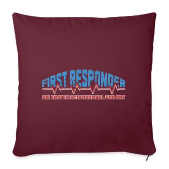 Premier répondant avec un rythme cardiaque et un dicton cool - Housse de coussin décorative 45 x 45 cm - bordeaux - Devant