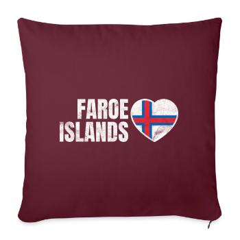 Îles Féroé - Housse de coussin décorative 45 x 45 cm - bordeaux - Devant