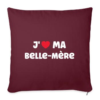 J'AIME ma belle-mère - Housse de coussin décorative 45 x 45 cm - bordeaux - Devant