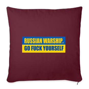 russian warship go f yourself - Housse de coussin décorative 45 x 45 cm - bordeaux - Devant