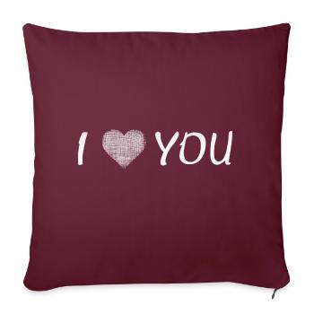 i love you , I Love You - Sofakissenbezug 45 x 45 cm - Burgunderrot - Vorne