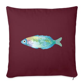 The colorful fish shines in delicate colors - Sofa pillowcase 17,3'' x 17,3'' (45 x 45 cm) - burgundy - Front