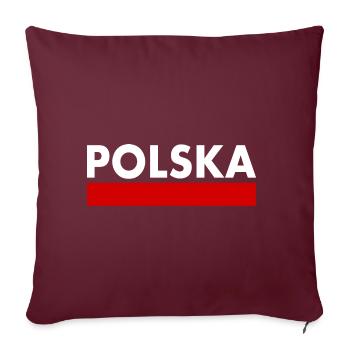 Polen - Sofakissenbezug 45 x 45 cm - Burgunderrot - Vorne