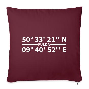 Fulda Koordinaten - Sofakissenbezug 45 x 45 cm - Burgunderrot - Vorne