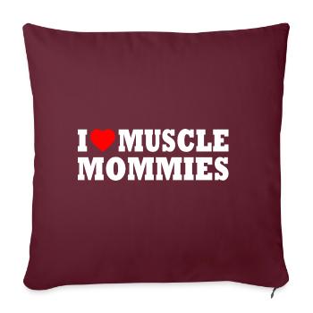 I love muscle mommies - Housse de coussin décorative 45 x 45 cm - bordeaux - Devant