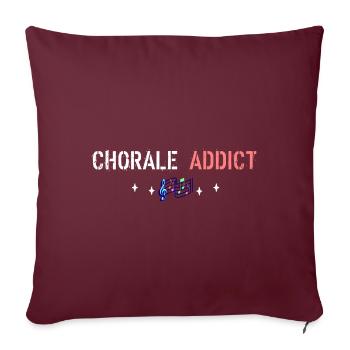 Chorale addict - Housse de coussin décorative 45 x 45 cm - bordeaux - Devant
