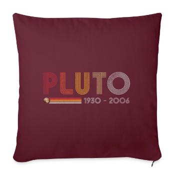Pluton n’oublie jamais la science rétro et l’astronomie - Housse de coussin décorative 45 x 45 cm - bordeaux - Devant