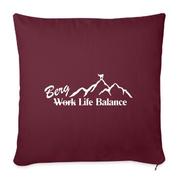 Équilibre de la vie en montagne - Housse de coussin décorative 45 x 45 cm - bordeaux - Devant