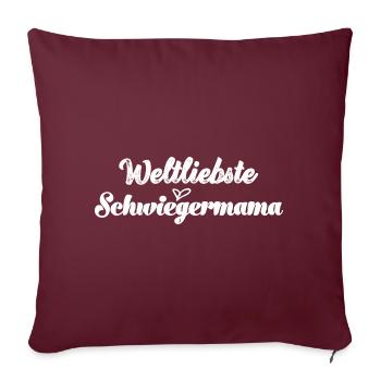 Beste Schwiegermama Schwiegermutter - Sofakissenbezug 45 x 45 cm - Burgunderrot - Vorne