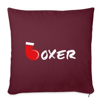 Boxeur - Housse de coussin décorative 45 x 45 cm - bordeaux - Devant