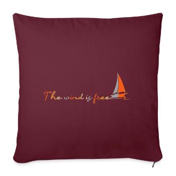 Wind Is Free Sailboat Sailor - Housse de coussin décorative 45 x 45 cm - bordeaux - Devant