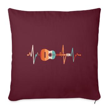 Guitare Heartbeat - Housse de coussin décorative 45 x 45 cm - bordeaux - Devant
