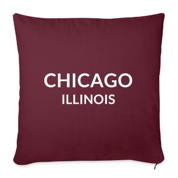 Chicago, Illinois, États-Unis - Housse de coussin décorative 45 x 45 cm - bordeaux - Devant