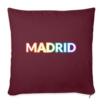 Schwuler Madrid Regenbogen Text - Sofakissenbezug 45 x 45 cm - Burgunderrot - Vorne
