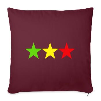 Rasta Stars Reggae - Housse de coussin décorative 45 x 45 cm - bordeaux - Devant