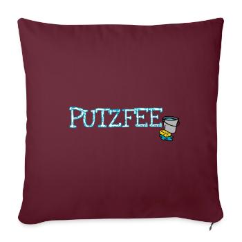 Putzfrau - Putzfee Dankeschön Anerkennung Geschenk - Sofakissenbezug 45 x 45 cm - Burgunderrot - Vorne