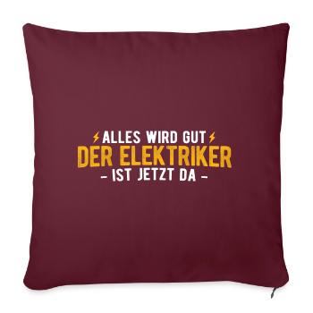 Elektriker Elektrik - Sofakissenbezug 45 x 45 cm - Burgunderrot - Vorne