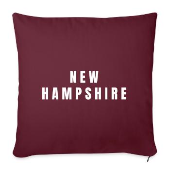 N E W H A M P S H I R E. New Hampshire weißer Text. - Sofakissenbezug 45 x 45 cm - Burgunderrot - Vorne