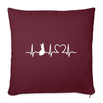 Heart Curve - Pulse Finland - Voyage - Nation - Housse de coussin décorative 45 x 45 cm - bordeaux - Devant