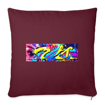 Graffiti Farbe Fleck Streetart - Sofakissenbezug 45 x 45 cm - Burgunderrot - Vorne