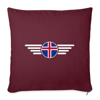 T-shirt design de style islandais - Housse de coussin décorative 45 x 45 cm - bordeaux - Devant