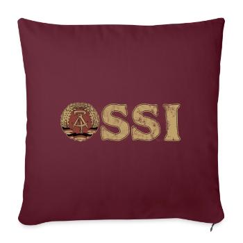 Ossi, DDR, Wappen, Osten, Geschenk - Sofakissenbezug 45 x 45 cm - Burgunderrot - Vorne