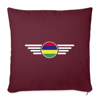 I Love Mauritius, T-Shirt Design Style Élégance - Housse de coussin décorative 45 x 45 cm - bordeaux - Devant