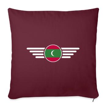 J’aime les Maldives, T-shirt design de style élégance - Housse de coussin décorative 45 x 45 cm - bordeaux - Devant
