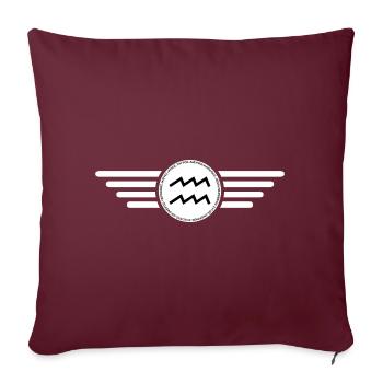 Signe du zodiaque Verseau, design exclusif de t-shirt - Housse de coussin décorative 45 x 45 cm - bordeaux - Devant