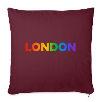 London queer LGBTQ Gay Pride Regenbogen Text - Sofakissenbezug 45 x 45 cm - Burgunderrot - Vorne