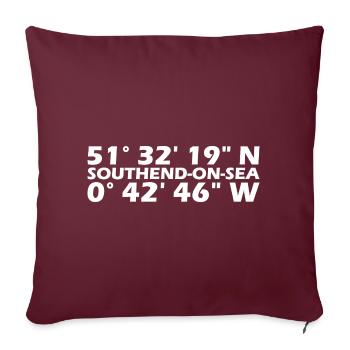 Southend-on-Sea Koordinaten - Sofakissenbezug 45 x 45 cm - Burgunderrot - Vorne