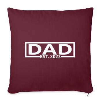 Papa Est. 2023, Papa à être, Annonce de grossesse - Housse de coussin décorative 45 x 45 cm - bordeaux - Devant