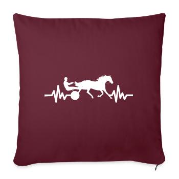 Heartbeat Horse Stallion Jument Ross Polo - Housse de coussin décorative 45 x 45 cm - bordeaux - Devant