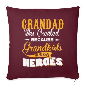 Granddad Hero - Sofakissenbezug 45 x 45 cm - Burgunderrot - Vorne
