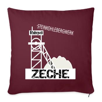 Ruhrpott Zeche - Sofakissenbezug 45 x 45 cm - Burgunderrot - Vorne