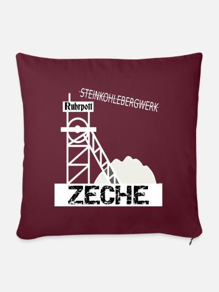 Ruhrpott Zeche - Sofakissenbezug 45 x 45 cm - Burgunderrot